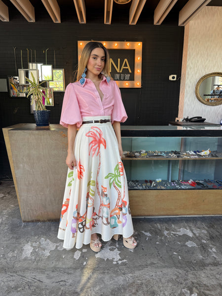 Vestido camisero rosa