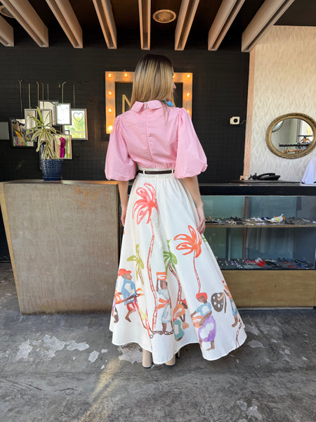 Vestido camisero rosa