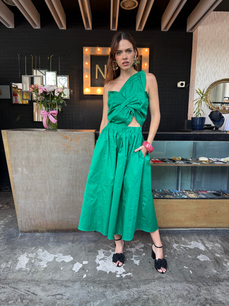Vestido flor esmeralda