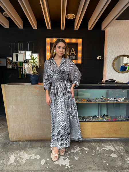 Vestido blanco/negro