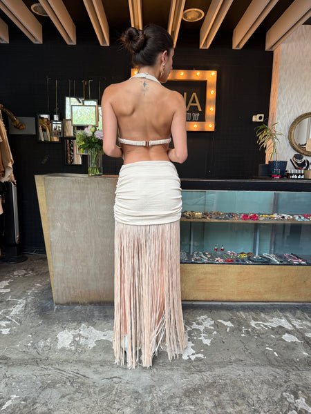 Vestido de flecos