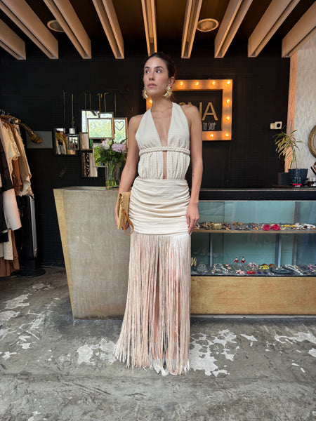 Vestido de flecos