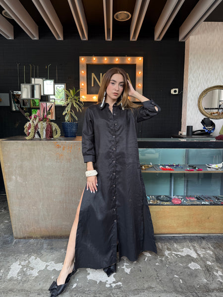 Camisero lino negro