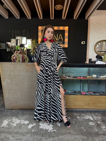 Vestido V corbatín