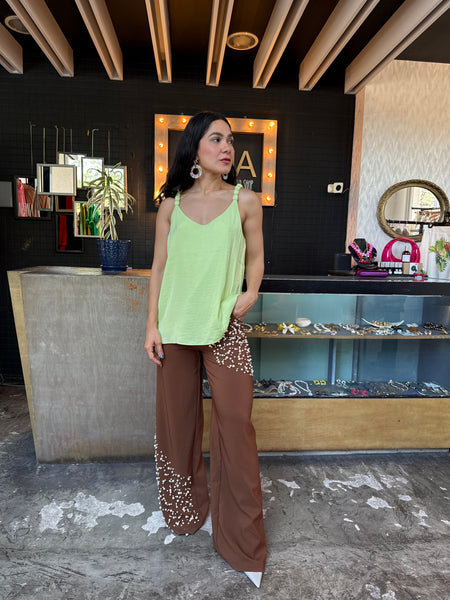 Pantalón con perlas