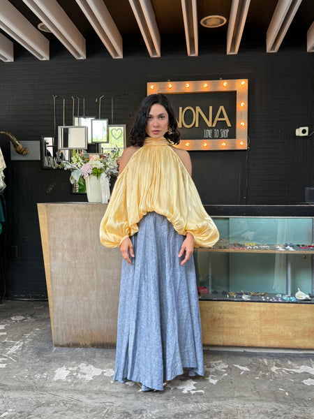 Blusa holgada amarillo brillante