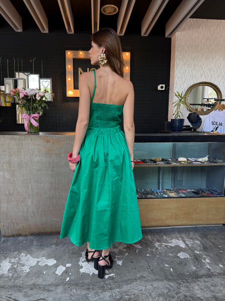Vestido flor esmeralda
