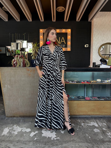 Vestido V corbatín