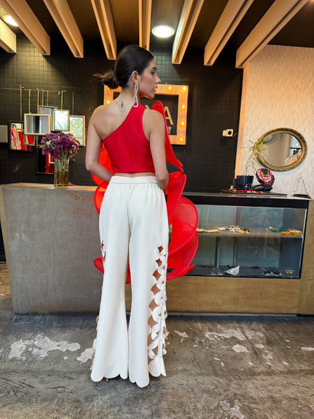 Top volantes Rojo