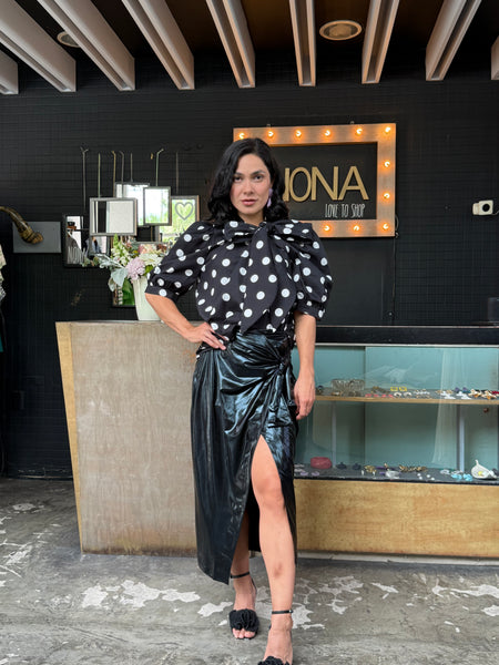 Falda vinipiel negra
