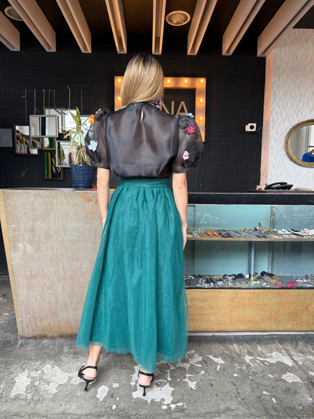 Falda tul verde