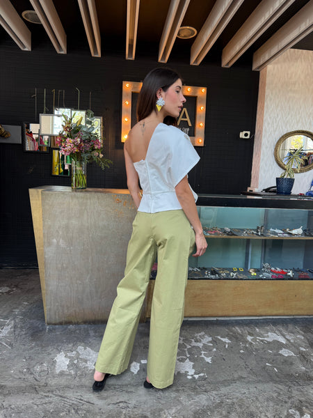 Pantalón Recto Verde seco