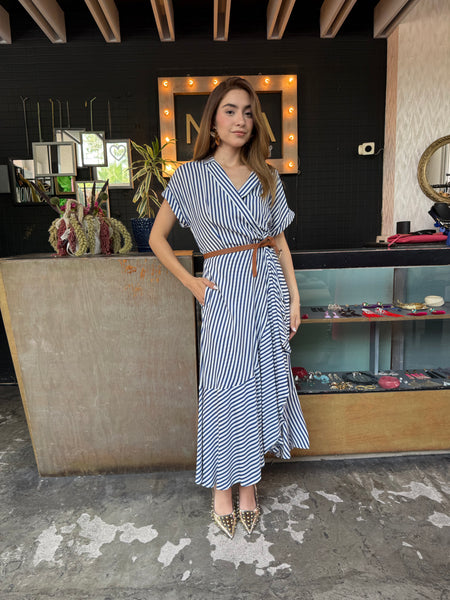 Vestido rayas envolvente