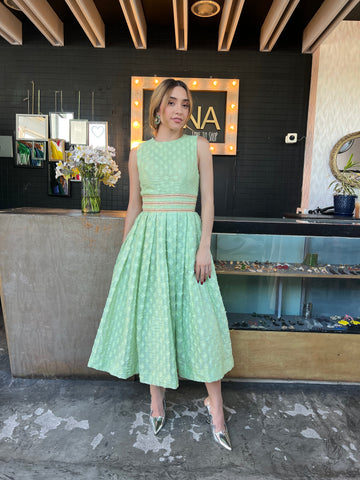 Vestido midi menta