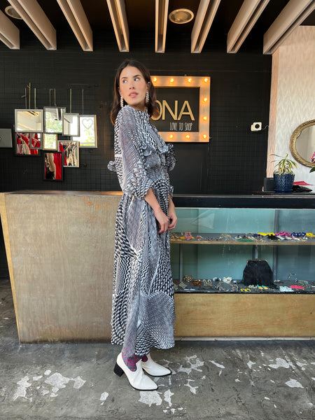 Vestido blanco/negro