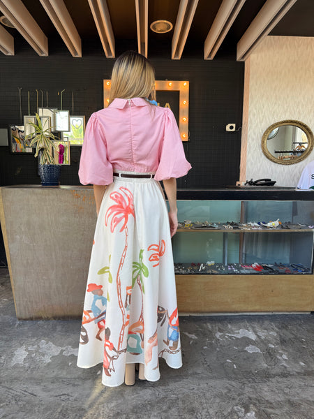Vestido camisero rosa