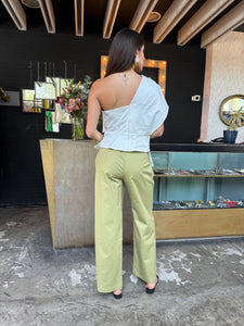 Pantalón Recto Verde seco