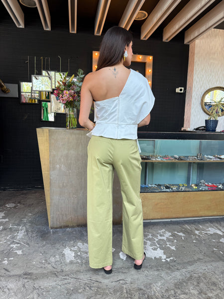 Pantalón Recto Verde seco