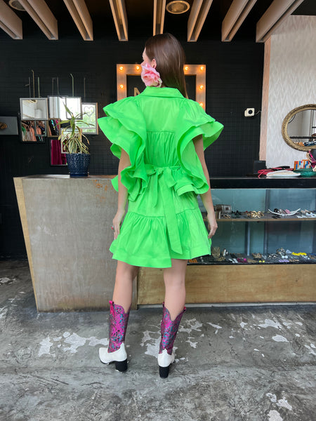 Vestido verde neón