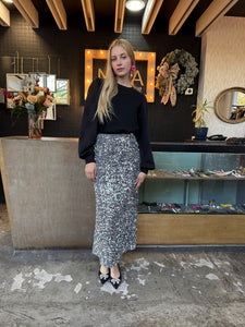Falda lentejuelas plata