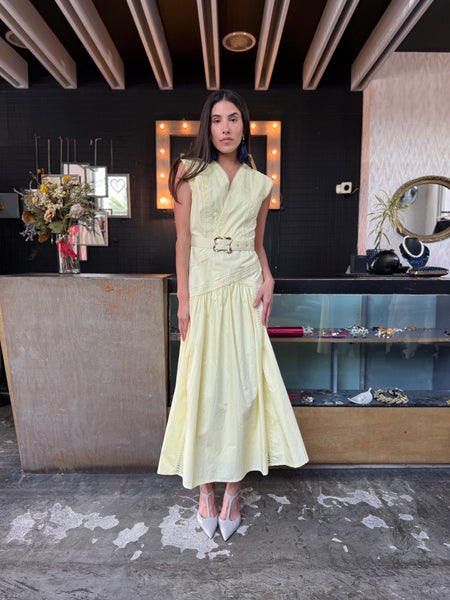Yellow dress Encaje