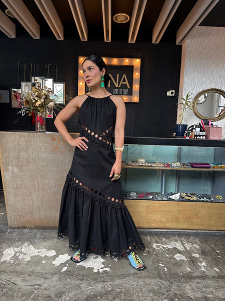 Boho black dress